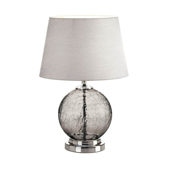 Zingz & Thingz Grey Cracked Glass Table Lamp 12.75x12.75x19.25"