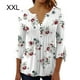thumbnail image 2 of Minnieouse Tops de manga 3/4, camiseta oscilante, túnica de verano, atractiva, elegante, transpirable, multicolor, para mujer, playa a la moda Prendas para la parte del cuerpo Blanco XXL, 2 of 5