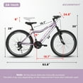 thumbnail image 2 of 24 Inch Girls Mountain Bike, 21-Speed with Front Suspension - Pink, 2 of 5