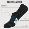 thumbnail image 3 of 12 Pairs No Show Socks Womens Cushioned Low Cut Athletic Hidden Liner for Sneakers Ankle Invisible Running Socks(Black), 3 of 5