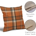 thumbnail image 4 of Fall Plaid Pillow Covers 18x18 Set of 2 Burnt Orange Blue Buffalo Plaid Tartan Print Autumn Colored Decorative Outdoor Pillowcases Farmhouse Rustic Throw Cushion Case Decor for Home Couch Sofa Bed, 4 of 6