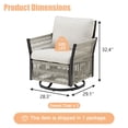 thumbnail image 7 of PARKWELL 2PCS Outdoor Swivel Glider Chairs, All-Weather Wicker Rattan Swivel Rocking Chair with Removable Cushions,Oversized Deep Seat Rocker Lounge Chairs for Porch Balcony, Beige, 7 of 7