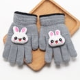 thumbnail image 3 of Guantes de invierno para niños, cálidos, de princesa, para niñas, de cinco dedos, cálidos, con forro polar, bonitos, para niños y niñas, de lana para bebés, 3 of 6