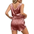 thumbnail image 7 of BLVB Women Silk Pajama Set Soft Satin V Neck Tank Top and Shorts 2 Piece Pjs Lounge Sets Sleepwear Gift for Women, 7 of 7