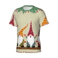 thumbnail image 5 of Vsdgher Christmas Card With Gnomes Print Men's Dry Fit Mesh Athletic Shirts Moisture Wicking Tennis T-Shirt Tops, 5 of 9