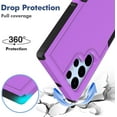 thumbnail image 3 of for Samsung Galaxy S22 Ultra Case: Dual Layer Protective Heavy Duty Cell Phone Cover Shockproof Rugged with Screen Protector - Military Protection Bumper Tough - Samsung Galaxy S22 Ultra 5G, Purple, 3 of 16