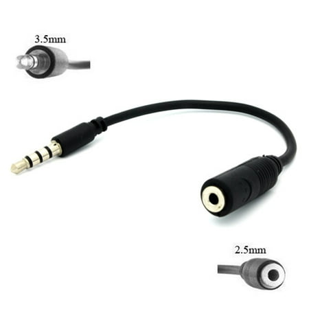 2.5mm Female to 3.5mm Male Headset Adapter Headphone Jack Converter Supports Hands-free Microphone D6J for HTC 8XT, Amaze 4G, Arrive, Droid Eris Incredible 2, Evo 3D (Best 2d To 3d Converter)