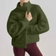 thumbnail image 2 of Camisetas para mujer,Chaqueta de terciopelo con capucha de doble cara para mujer, forro polar, cremallera frontal completa, cuello alto, manga larga, bolsillos, ropa deportiva informal, sopatenor, 2 of 9