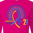 thumbnail image 4 of Inktastic 3-21 World Down Syndrome Day Blue and Yellow Rainbow Ribbon Long Sleeve T-Shirt, 4 of 5