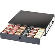 Nifty Coffee Pod Drawer - Black, Compatible with K-Cups, 36 Pod Pack Holder, Non-Rolling, Compact Under Coffee Pot Storage Sliding Drawer, Home Kitchen Counter Organizer