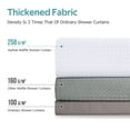 thumbnail image 6 of Cocosity Waffle Textured Polyester Fabric Heavy Duty Shower Curtains & Liners & Hooks - White 72"x72", 6 of 9