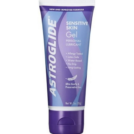 Astroglide Ultra Gentle Gel Sensitive Skin Personal Lubricant 3 oz (Pack of