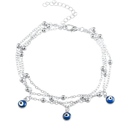 Turkish Eye Bracelet (JOYFELL Turkish Eyes Beads Women Anklets Chain Girl Elegant Anklets Bracelets Lady Beach Bohemia Bracelets Foot)