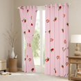 thumbnail image 3 of Homewish Kawaii Strawberry Black Out Curtains For Preppy Children Kids,Geometric Stripes Curtains Pack of 2 (42x63 Each),Dreamy Princess Bedroom Curtains,Lightweight Room Decor, 3 of 6