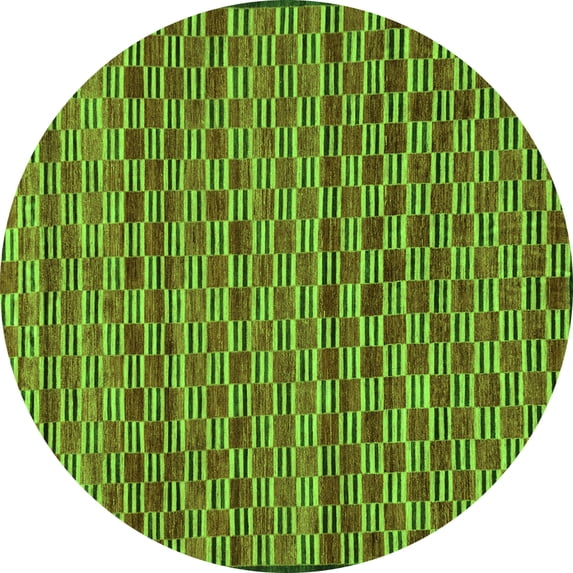 Ahgly Company Indoor Round Abstract Green Modern Area Rugs, 6' Round