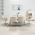 thumbnail image 1 of vidaXL Swivel Dining Chairs 6 pcs Cream Fabric, 1 of 5