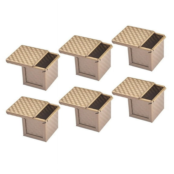6X Square Loaf Pan with Lid Toast Mold Bread Pan Pullman Loaf Pan with Cover Non-Stick Mini Water Cube