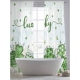 thumbnail image 5 of St. Patrick's Sheer Curtains 96 Inch Length 2 Panels Set Window Treatments, Luck Shamrocks Eucalyptus Leaves Flowers Rustic Rod Pocket Semi Curtains for Living Room/Bedroom/Kitchen, 104"W x 96"L, 5 of 7