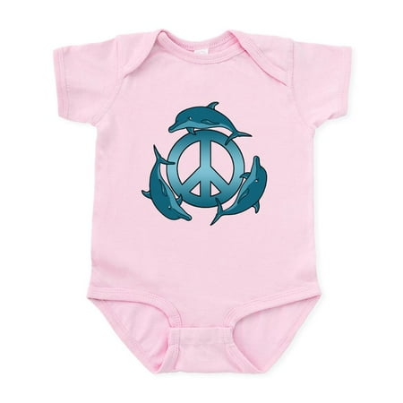 

CafePress - Peace Dolphin Infant Bodysuit - Baby Light Bodysuit Size Newborn - 24 Months