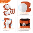 thumbnail image 3 of Kids Protective Gear for 3-8 Years Toddlers, Knee Elbow Pads with Wrist 3 in 1 Sports Gear Set for Bike, Cycling, Skateboard, Orange, 3 of 9