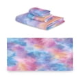 thumbnail image 2 of 3 Piece Bath Towels Set Bath Towel, Hand Towel and Face Towel for Bathroom, Gym, Hotel Watercolor Powder Blue Pattern, 2 of 8