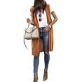 thumbnail image 6 of ZXSXSY Women Solid Color Sleeveless Long Vest Cardigan, 6 of 7