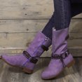 thumbnail image 6 of jsaierl Women Fashion Shoes Retro Western Boots Casual Warm Low Heels Mid-calf Boots, 6 of 6