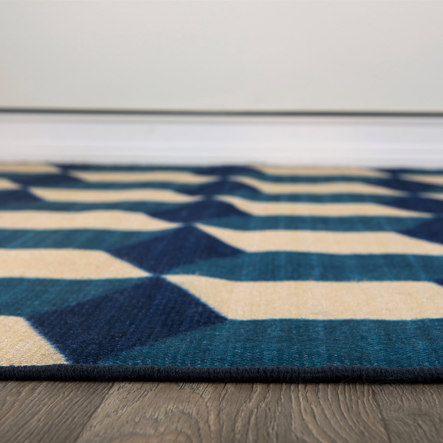 World Rug Gallery Contemporary Geometric Flatweave Indoor/Outdoor Area Rug - BLUE 5' X 7'