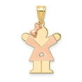 thumbnail image 1 of 14k Yellow and White Gold Two-tone AA Diamond Kid Pendant Length 25mm, 1 of 2