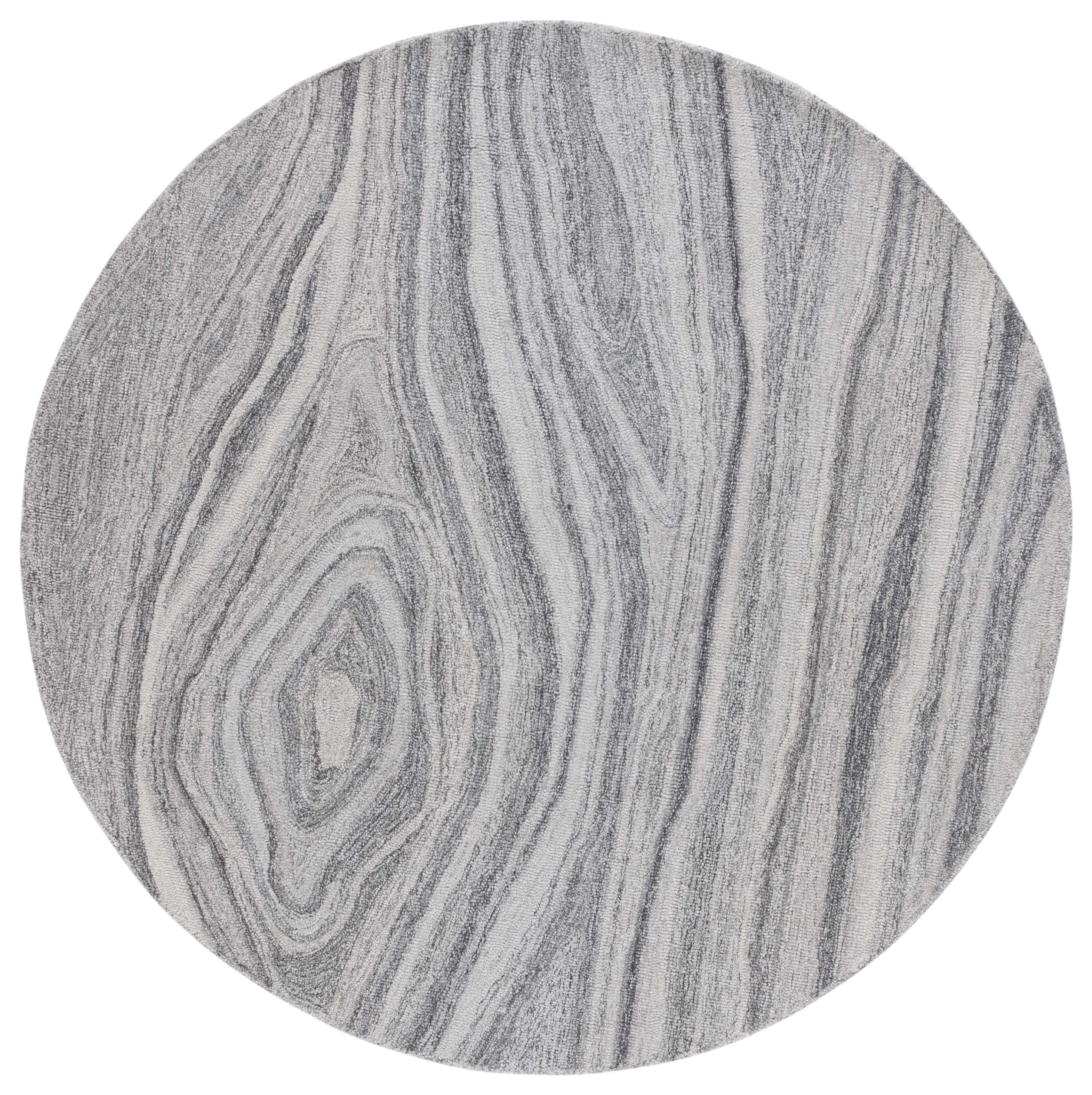 SAFAVIEH Abstract Xanthia Abstract Wool Area Rug, Gray, 6' x 6' Round