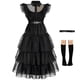 thumbnail image 1 of Disfraz de Halloween Wednesday Addams para niña, Vestidos para niña, Vestidos de fiesta de malla, Disfraces de carnaval, trajes para niño XXL Gao Jinjia LED, 1 of 2