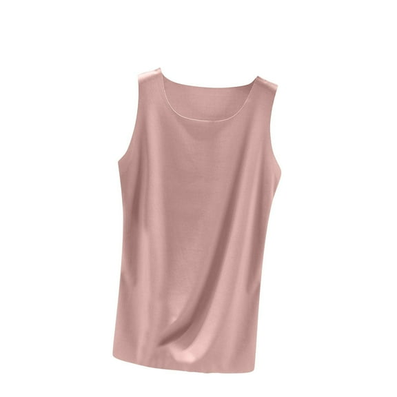 Gfyviroh Women's Sleeveless Tank Tops Seamless Casual Solid Color Undershirts Crewneck Sleeveless Breathable Tops