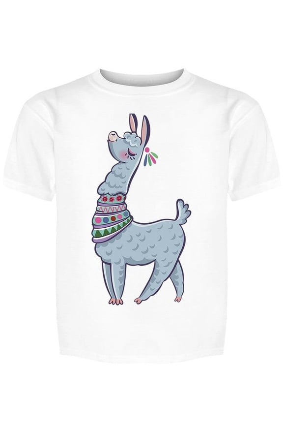 Llama Alpaca Poses Looking Up Tee Girl's -Image by Shutterstock