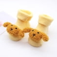 thumbnail image 3 of Povozer Cozy Fleece Baby Booties Baby Crib Booties Soft Soled Winter Shoes(Gold,0-12M), 3 of 3