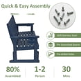 thumbnail image 3 of Poly Lumber Patio Glider, HIPS Material Weather-Resistant Swing Bench for Outdoor Porch Garden（Navy Blue, 2-Seater), 3 of 7