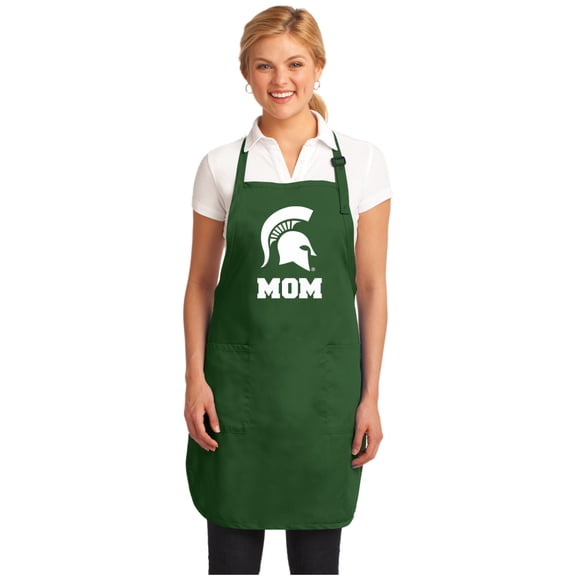 Michigan State Mom Apron DELUXE Spartans Mom APRONS Green