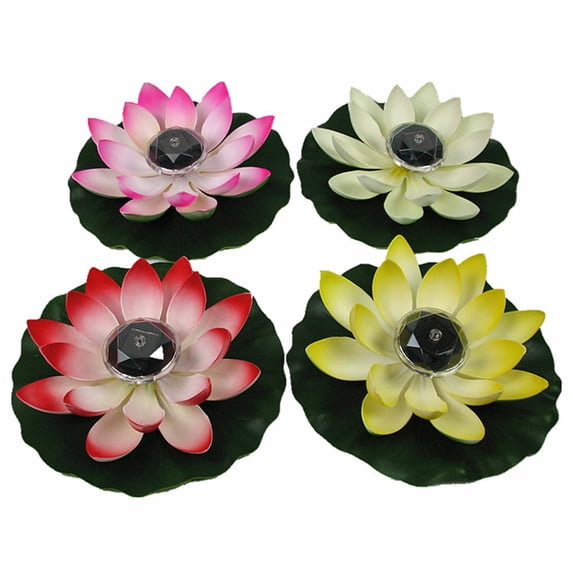 SPRING PARK Garden Decor Pond Landscape Lamp Lotus Light Floating Plants Solar Powered LED