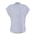 thumbnail image 1 of Blusa George para Mujer, Kimona&nbsp;con Cuello Mao, Aletilla y Ruedos Redondeados Azul Talla EG, 1 of 4