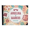 thumbnail image 1 of Darling Souvenir Orange Floral & Leaves Printed Hardbound Cover Guestbook For Wedding Guest Sign In Book Registry-9 x 12 Inches, 1 of 5