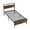 Brown-Twin, variant on Kadyn Bed Frame, Platform Bed Frame,Queen Metal Bed Frame Industrial Platform Bed with Wooden Headboard-Queen Size