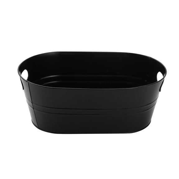 Galvanized Tin Ice Bucket, Outdoor Oval Galvanized Bucket With Sturdy Handles For Patio, Backyard, Picnic, Party, Camping - 1 Piece