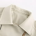 thumbnail image 7 of Scyoekwg Leather Jacket Womens Slim Leather Solid Stand Collar Zip Motorcycle Suit Coat Jacket Tops Trendy Tops Beige XXL, 7 of 7