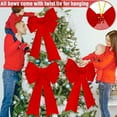 thumbnail image 7 of Pakyozj 2 PCS Red Velvet PVC Indoor/Outdoor Christmas Bows - Large 12 x 18 Inches, Perfect for Door, Fireplace, Stairs, Railing, Porch, 7 of 7
