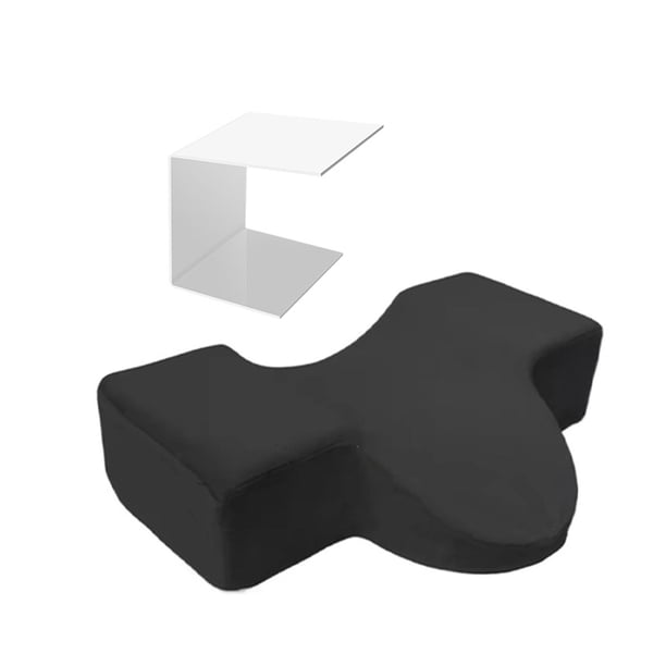 Almohada con surcos para pestañas, almohada de espuma con memoria para el cuello, extensión de pestañas en forma de U, para cama extensible de pestaña negro