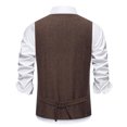 thumbnail image 7 of Dovford Mens Vintage Tweed Suit Vest V Neck Casual Wool Waistcoat for Wedding Groomsmen, 7 of 7
