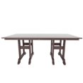 thumbnail image 6 of WestinTrends Malibu Outdoor Dining Table for 6, All Weather Poly Lumber Adirondack 71" Trestle Long Dining Table with Umbrella Hole, Dark Brown, 6 of 7