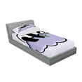 thumbnail image 2 of Ambesonne Animal Fitted Sheet & Pillow Sham Set, Sleeping Panda on Cloud, Twinxl, Lilac Black, 2 of 2