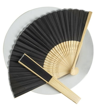 BalsaCircle Decorative Silk Fabric Folding Hand Fans Wedding Favors - Party Favors Decorations