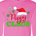 thumbnail image 4 of Inktastic Poppy Claus with Christmas Santa Hat and Snowflakes Long Sleeve T-Shirt, 4 of 5
