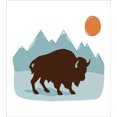 thumbnail image 3 of Buffalo Duvet Cover Set, Wild American Bison with Horns Mountain and Sun, Decorative 2 Piece Bedding Set with 1 Pillow Sham, Twin Size, Seal Brown, by Ambesonne, 3 of 3